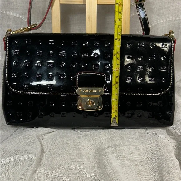 Arcadia made in Italy patent leather bag with removable strap